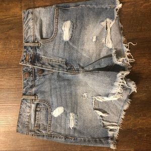 Hi rise denim shorts